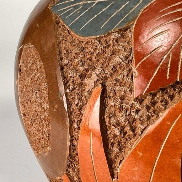 Nicaragua Monkey Vase Clay Pottery Carved Incised Folk Art Rustic 5" - Picture 12 of 16